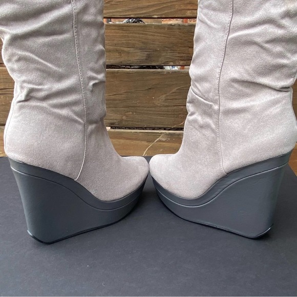 Michael Antonio Light Gray Neutral Knee High Boot - 9 - Picture 5 of 7